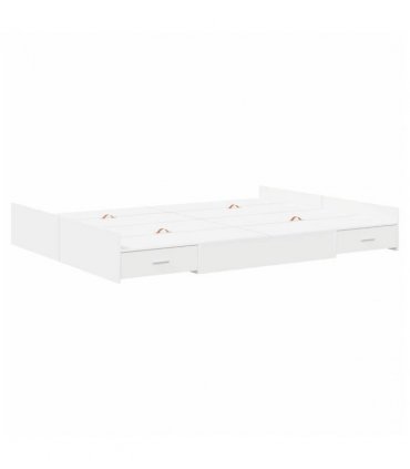 vidaXL Storage Bed Frame White 135 x 190 cm Engineered Wood