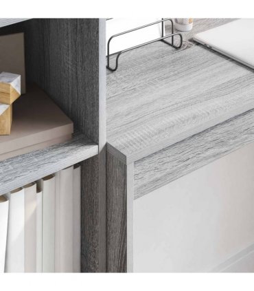 vidaXL Desk with Drawer with Shelf with Storage 2 pcs Grey Sonoma