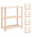 vidaXL 3-Tier Storage Racks 5 pcs 80x38x90 cm Solid Pinewood 150 kg
