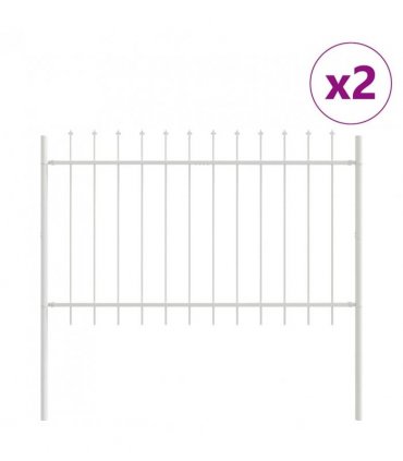 vidaXL Garden Fence 2 pcs White 3.4 x 0.8 m Powder-coated Steel