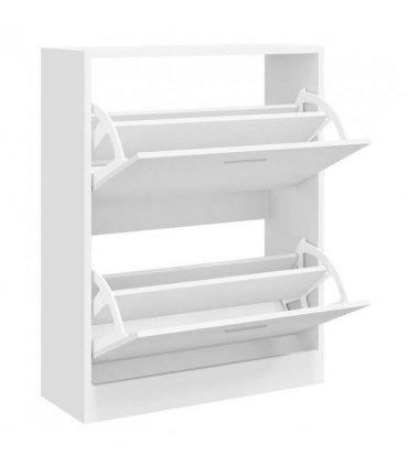 vidaXL Shoe Cabinet High Gloss White 63x24x81 cm Engineered Wood