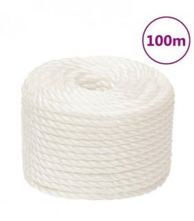 vidaXL Work Rope White 16 mm 100 m Polypropylene