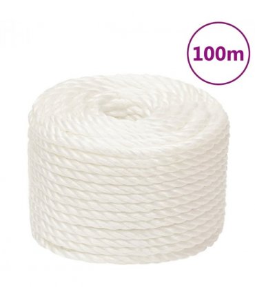 vidaXL Work Rope White 16 mm 100 m Polypropylene