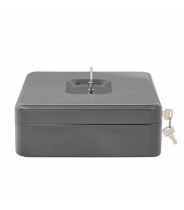 vidaXL Cash Box with Lock Dark grey 30 x 24 x 9 cm Steel