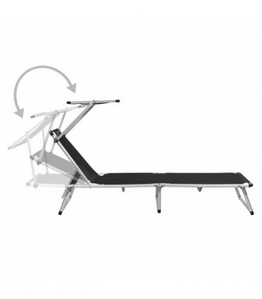 vidaXL Sun Lounger | Black | Aluminium, Textilene | Standard adult size