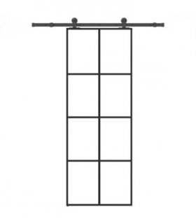 vidaXL Sliding Door with Hardware Set 76x205 cm ESG Glass&Aluminium