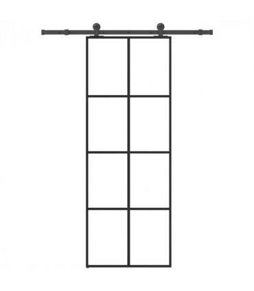 vidaXL Sliding Door with Hardware Set 76x205 cm ESG Glass&Aluminium