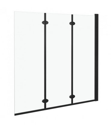 vidaXL Folding Shower Enclosure 3 Panels ESG 130x138 cm Black