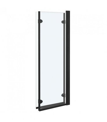 vidaXL Folding Shower Enclosure 3 Panels ESG 130x138 cm Black