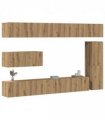 vidaXL 7 Piece TV Cabinet Set Wall-mounted Artisan Oak Engineered Wood