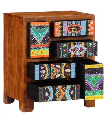 vidaXL Sideboard Multicolour 50x35x60 Solid Wood Acacia