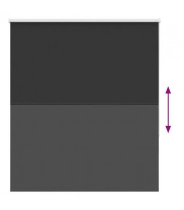 vidaXL Roller Blind Blackout Black 120x150 cm Fabric Width 116.6 cm Polyester