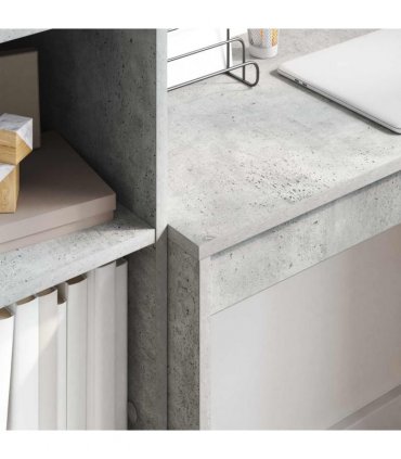 vidaXL Desk with Drawer with Shelf with Storage 2 pcs Concrete Grey