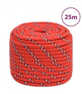 vidaXL Boat Rope Red 16 mm 25 m Polypropylene