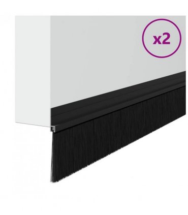 vidaXL Self-adhesive Door Brush Seals 2 pcs Black 100 cm