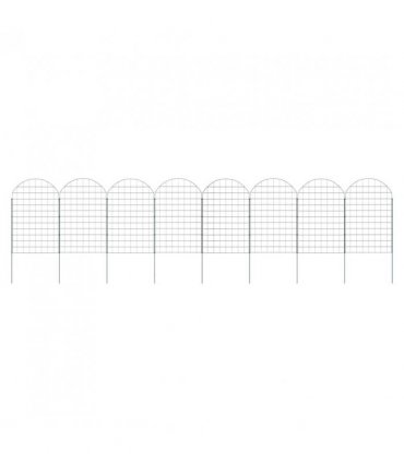 vidaXL Pond Fence Set 8 pcs Green 50 x 80 cm Steel