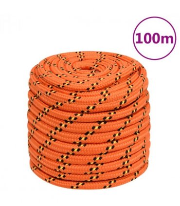 vidaXL Boat Rope Orange 16 mm 100 m Polypropylene