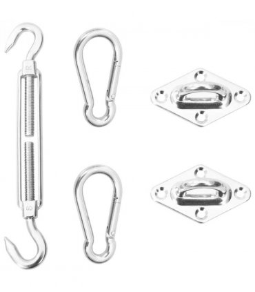 vidaXL 5 Piece Sunshade Sail Mounting Kit Stainless Steel