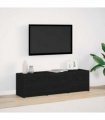 vidaXL TV Cabinet with LED Black Oak 140 x 34 x 40 cm Engineered Wood
