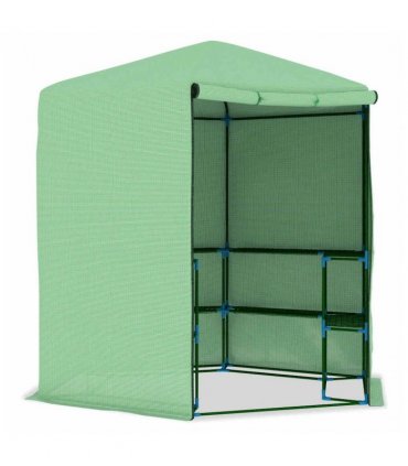 vidaXL Greenhouse | Green | PE mesh fabric, powder-coated steel | 227x223 cm