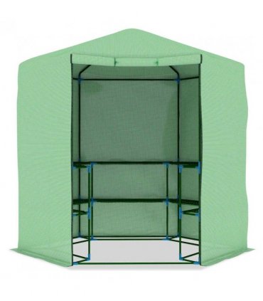 vidaXL Greenhouse | Green | PE mesh fabric, powder-coated steel | 227x223 cm
