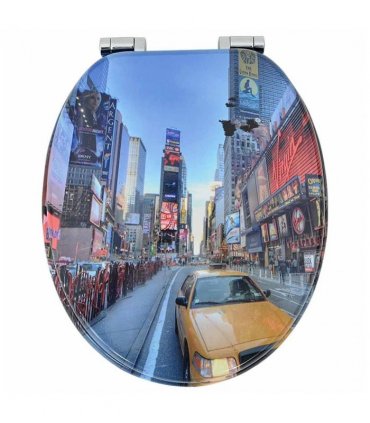 vidaXL Soft-Close Toilet Seat Multicolour 44 x 38 cm MDF board