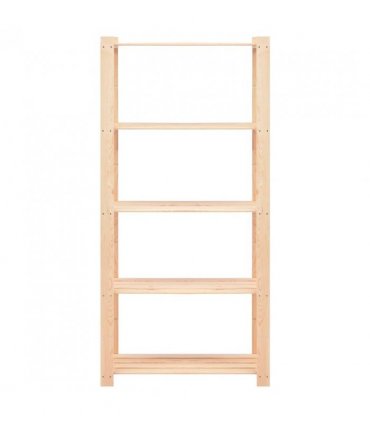 vidaXL 5-Tier Storage Racks 2 pcs 80x38x170 cm Solid Pinewood 250 kg