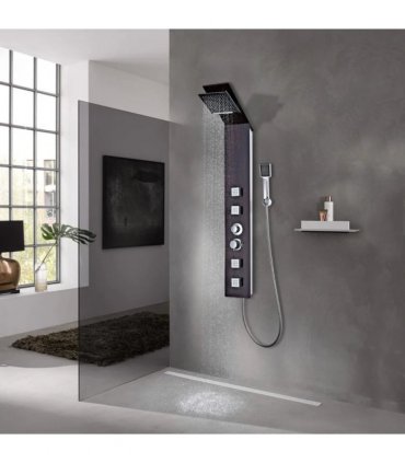 vidaXL Shower Panel System Glass Brown