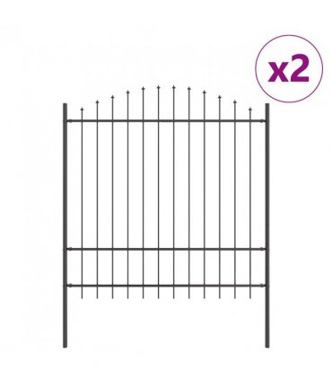 vidaXL Garden Fence 2 pcs Grey 170 x 215 cm Powder-Coated Steel