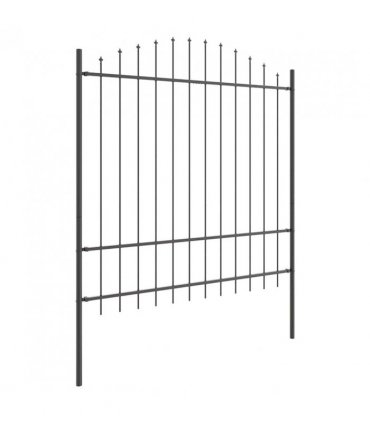 vidaXL Garden Fence 2 pcs Grey 170 x 215 cm Powder-Coated Steel