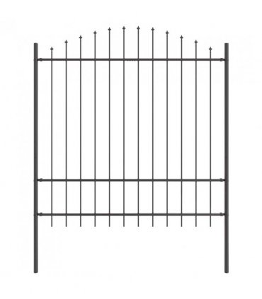 vidaXL Garden Fence 2 pcs Grey 170 x 215 cm Powder-Coated Steel