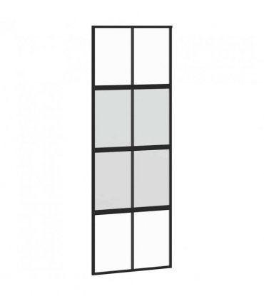 vidaXL Sliding Door with Hardware Set 76x205 cm Tempered Glass&Aluminium