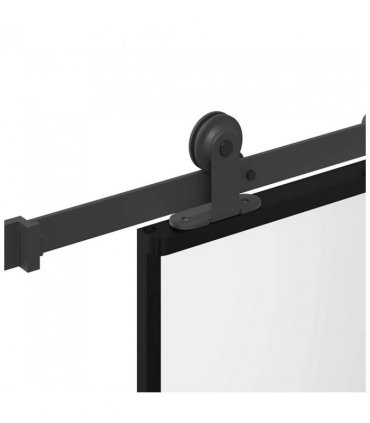 vidaXL Sliding Door with Hardware Set 76x205 cm Tempered Glass&Aluminium