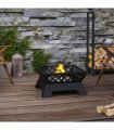 vidaXL Fire Pit with Poker 50 cm XXL Steel