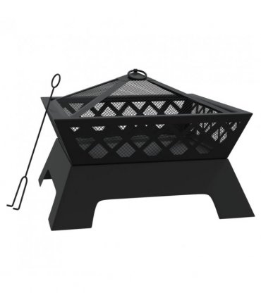 vidaXL Fire Pit with Poker 50 cm XXL Steel