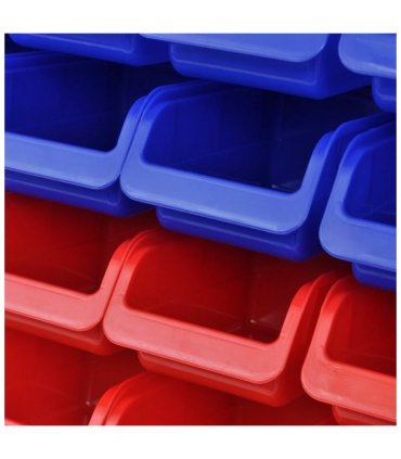 2 pcs Blue & Red Wall Mounted Garage Tool Organiser