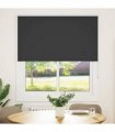 vidaXL Roller Blind Blackout Black 130x150 cm Fabric Width 126.6 cm Polyester