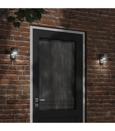 vidaXL Outdoor Wall Light with Sensor Black Die-cast Aluminium