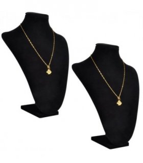 Flannel Jewelry Holder Necklace Bust Black 23 x 11.5 x 30 cm 2 pcs