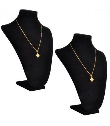 Flannel Jewelry Holder Necklace Bust Black 23 x 11.5 x 30 cm 2 pcs