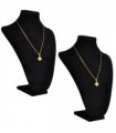 Flannel Jewelry Holder Necklace Bust Black 23 x 11.5 x 30 cm 2 pcs