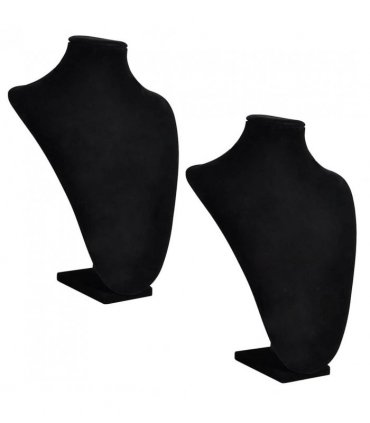 Flannel Jewelry Holder Necklace Bust Black 23 x 11.5 x 30 cm 2 pcs