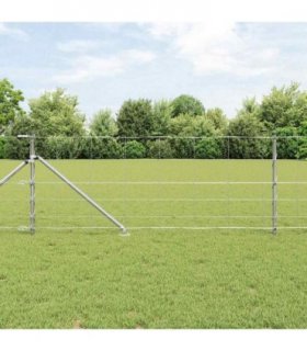 vidaXL Welded Wire Fence with Spikes 50 x 0.8 m Galvanised Steel Mesh