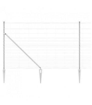 vidaXL Welded Wire Fence with Spikes 50 x 1.5 m Galvanised Steel Mesh