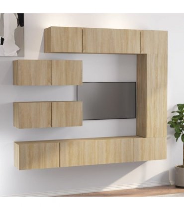 vidaXL Tv Cabinet Set | Set of 7 | Sonoma oak | Engineered wood | Standard