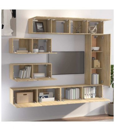 vidaXL Tv Cabinet Set | Set of 7 | Sonoma oak | Engineered wood | Standard