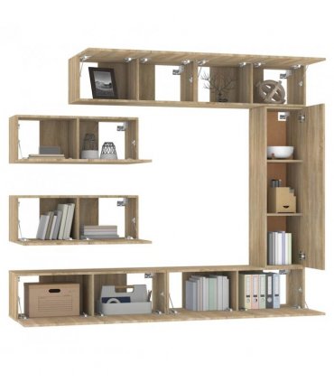 vidaXL Tv Cabinet Set | Set of 7 | Sonoma oak | Engineered wood | Standard