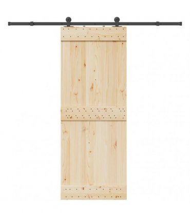vidaXL Sliding Door Hardware Kit 213.5 cm Steel Black