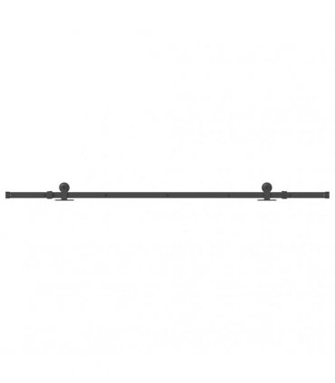 vidaXL Sliding Door Hardware Kit 213.5 cm Steel Black