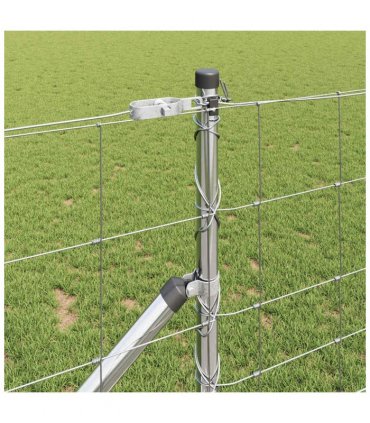 vidaXL Welded Wire Fence with Spikes 50 x 1 m Galvanised Steel Silver